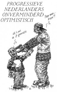 In een andere cartoon van Nekschot las ik: 'Dit is pas de derde generatie' Ze moeten nog even wennen..